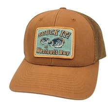 Shuck It! At Wescott Bay Parch Trucker Mesh Snapback Yupoong OSFM Hat Cap 