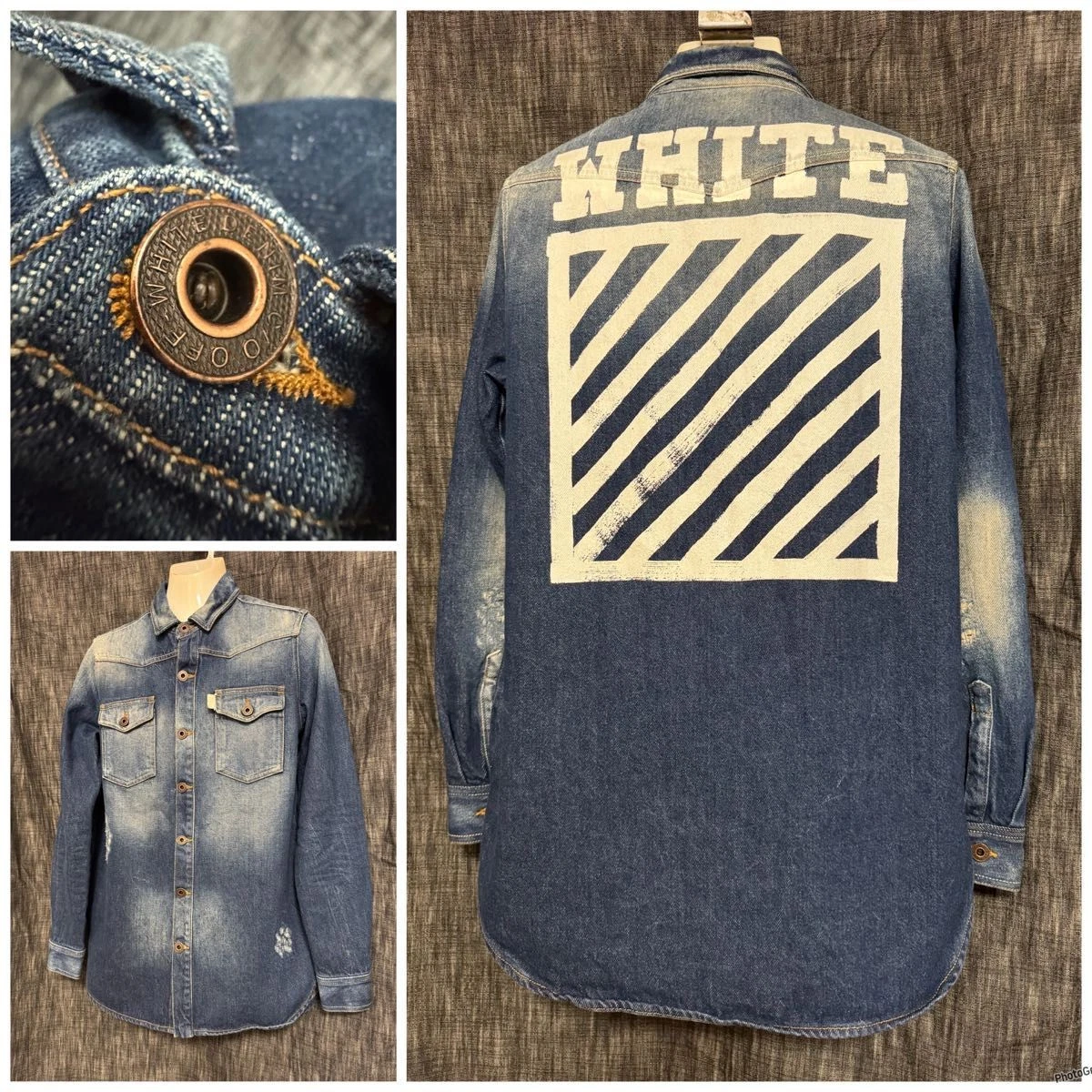 Giacca Denim Uomo Wear Off White Off White Stampa Posteriore Giacca G Made in Italy