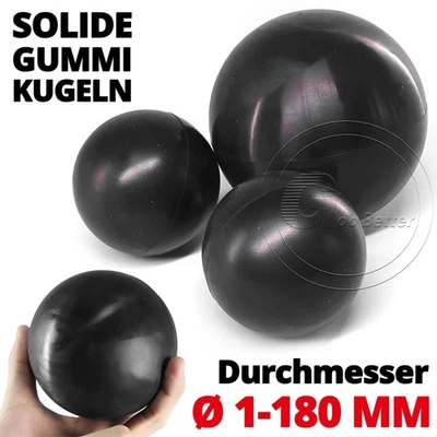 Solide Gummi Kugeln Bouncy Ball Rund Schwarz Gummikugeln Ventilkugeln Ø 1-180 mm - Image 1 of 4