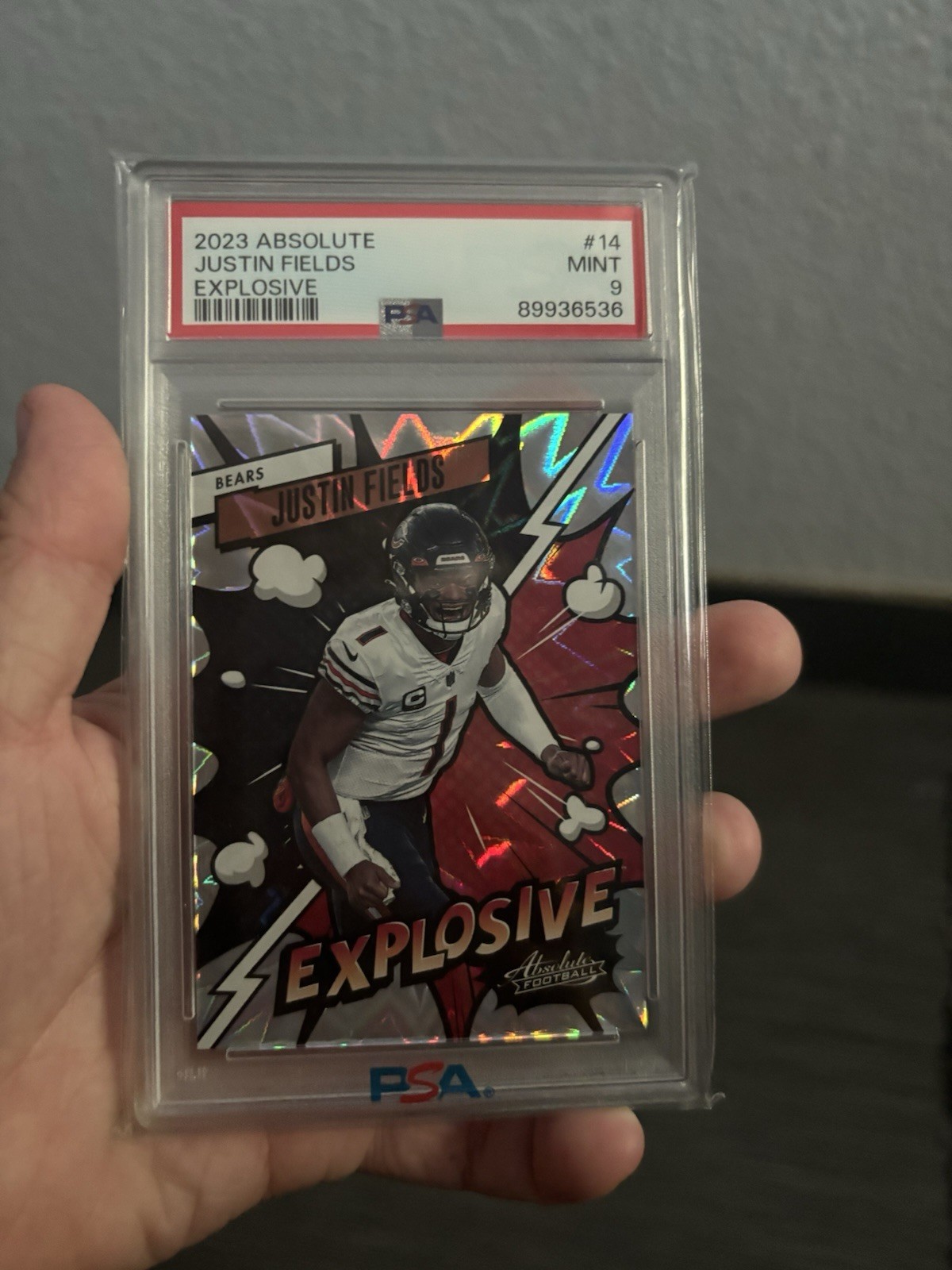 Panini Absolute 2023 Justin Fields Explosive #14 PSA 9 Chicago Bears NFL