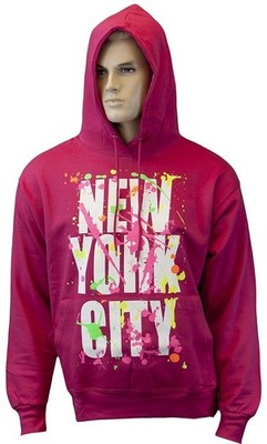 New York Paint Splash Hoodie Sweatshirt NY Splatter Hot Pink NYC Souvenir