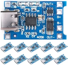 10pcs TP4056 5V 1A 18650 Lithium Battery Charger Module Micro USB with... 