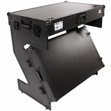 ProX XS-ZTABLEBL JR Portable Z-Style DJ Table Flight Case w Handles Wheels Black
