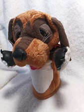 Folkmanis Brown Tan Puppy Dog Stage Hand Puppet Droopy Eyes Red Bandana