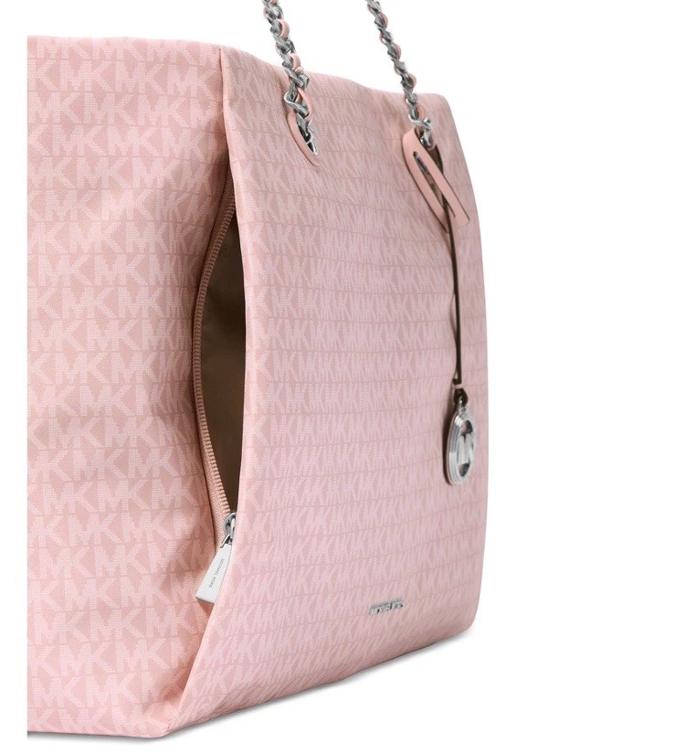 Michael KorsGeorgia Large Top Zip Tote Bag signature print canvas Smokey Pink Nw - Image 3 of 4