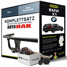 Für BMW X1 Typ E84 Anhängerkupplung starr +eSatz 13pol 10.2009-09.2015 Set NEU