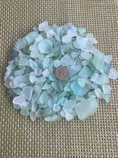 1 Lb Aqua Frosted Naturally Tumbled Sea Glass