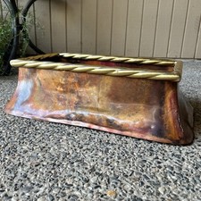 Vintage Copper And Brass Planter Jardiniere N...
