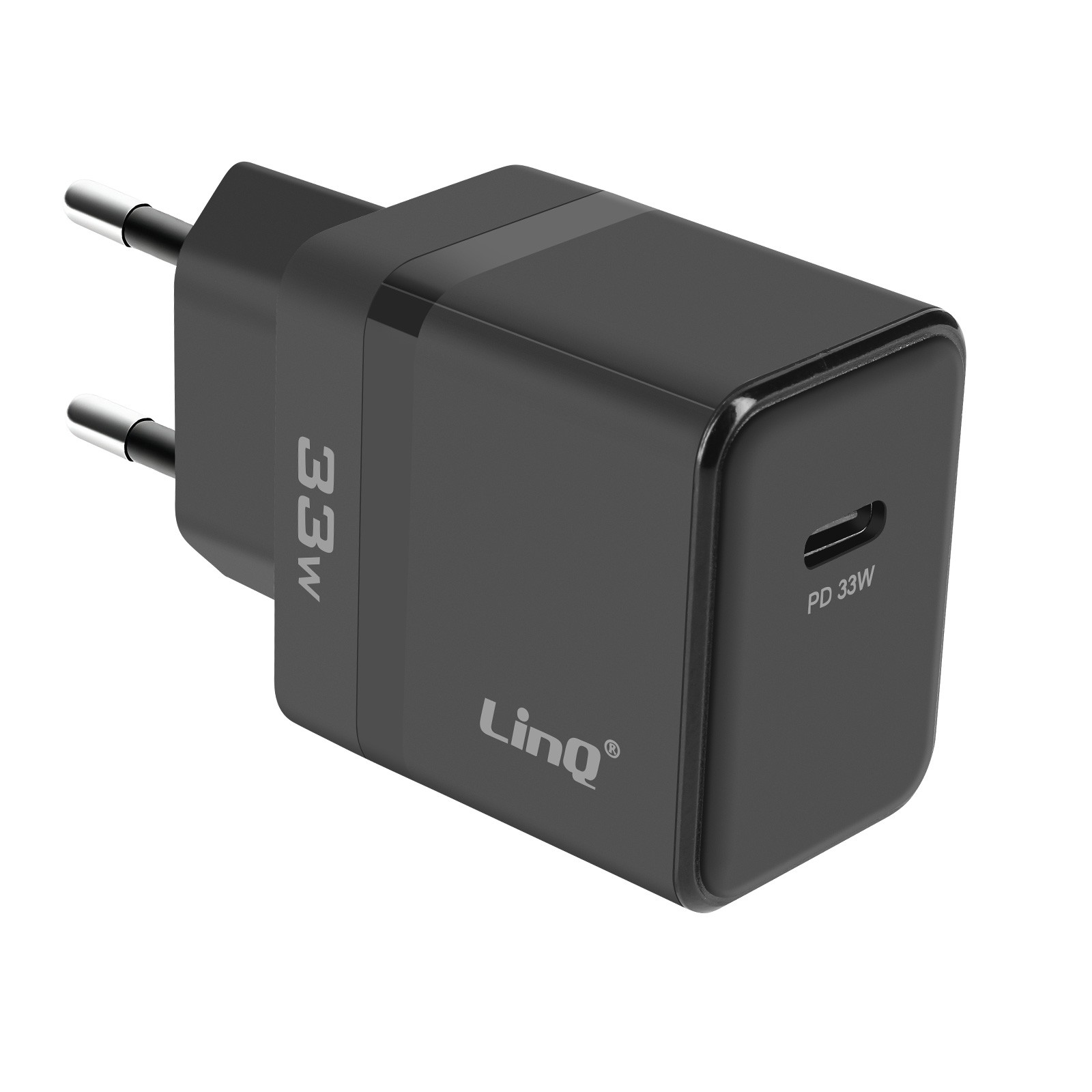Chargeur secteur USB-C 33W LinQ noir pour le bureau et les voyages