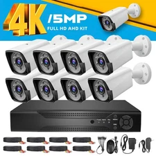 8CH H.265+ 5MP Lite 4K HD Outdoor CCTV Home Security Camera System Kit w/DVR 1TB
