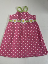 Gingham Dress w/Flowers Vintage Peaches 'n Cream Girls Size 4 Pink