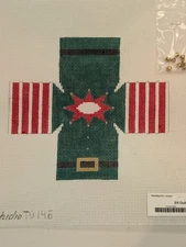 Elf Outfit Topper by the Studio Midwest  Needlepoint canvas with hardware