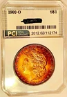 1902 -O Better Date Gem BU Rainbow  Toned Morgan Dollar