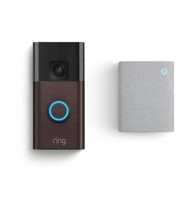 RING Battery Video Doorbell (Bronze) + Chime (3. Gen) Smarte Türklingel