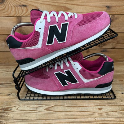 New Balance 574 Turnschuhe Damen Größe UK 5 rosa schwarz Wildleder Mesh Freizeitschuhe neu mit Karton