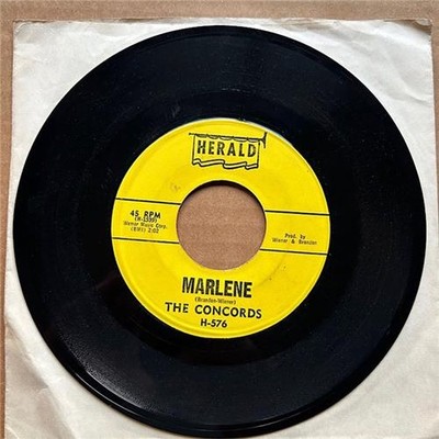 CONCORDS MARLENE 7'' 1962 with our love wasn't meant to be - nice copy with only 