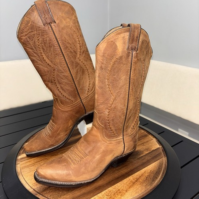 #ad Abilene Boots Womens 5.5 M Leather Cowboy Western boots Made in USA Cowgirl $35.00