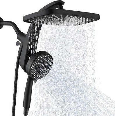 High Pressure Rain & Handheld Shower Head Combo   10 Spray, Magnetic Dock