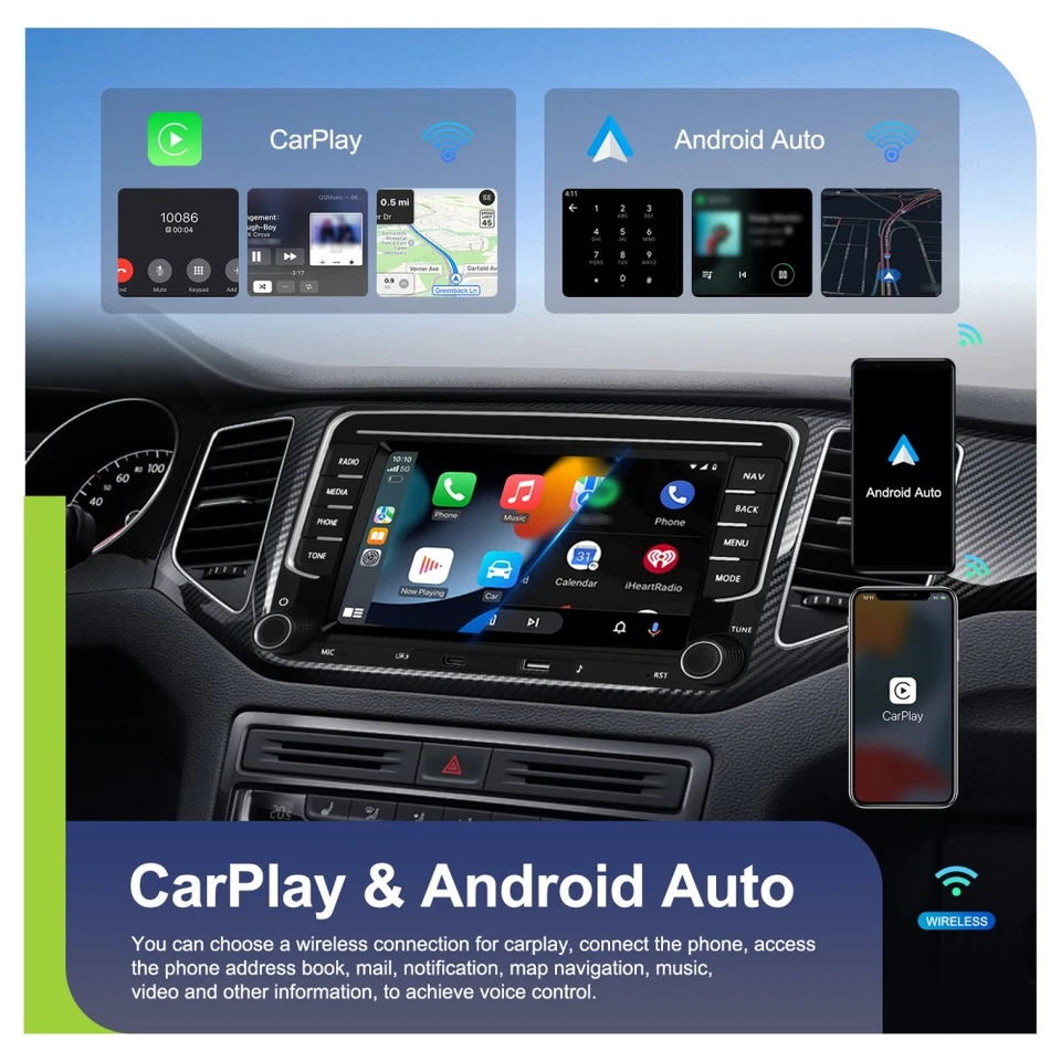 Autoradio 2 DIN 4+64GB Android 15 Carplay GPS WiFi Per VW GOLF 5 6 Polo Passat - Immagine 4 di 4