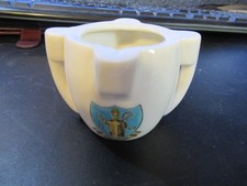 WH Goss crested china model of stone vessel from Dover, crest for Crediton
