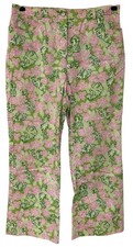 VTG Lilly Pulitzer Tiger Cloud Cherry Blossom Green Pink Pant Preppy Coastal 10