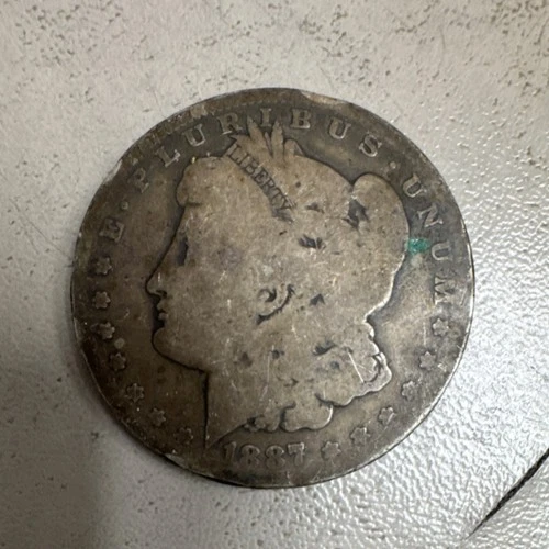 1887 Morgan Silver Dollar $1 Coin 0.9 Fineness Circulated Uncertified