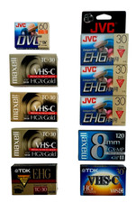 Lot of 10 VHS-C TC-30 DVC GX-MP 8MM Camcorder Tapes TDK Maxwell JVC New  Sealed