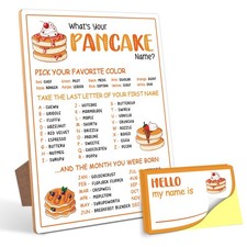 Pancake Birthday Party Decoration, Pancake Party Game, What's Your Pancake Na...