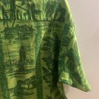 Vintage Dark Lime Green Hawaiian Scenery Shirt Hula Girl Boat Beach Hibiscus -XL — photo 9