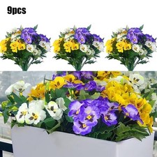Colorful Faux Pansy Flower Bundle 9 Stems for Vibrant Summer Arrangements