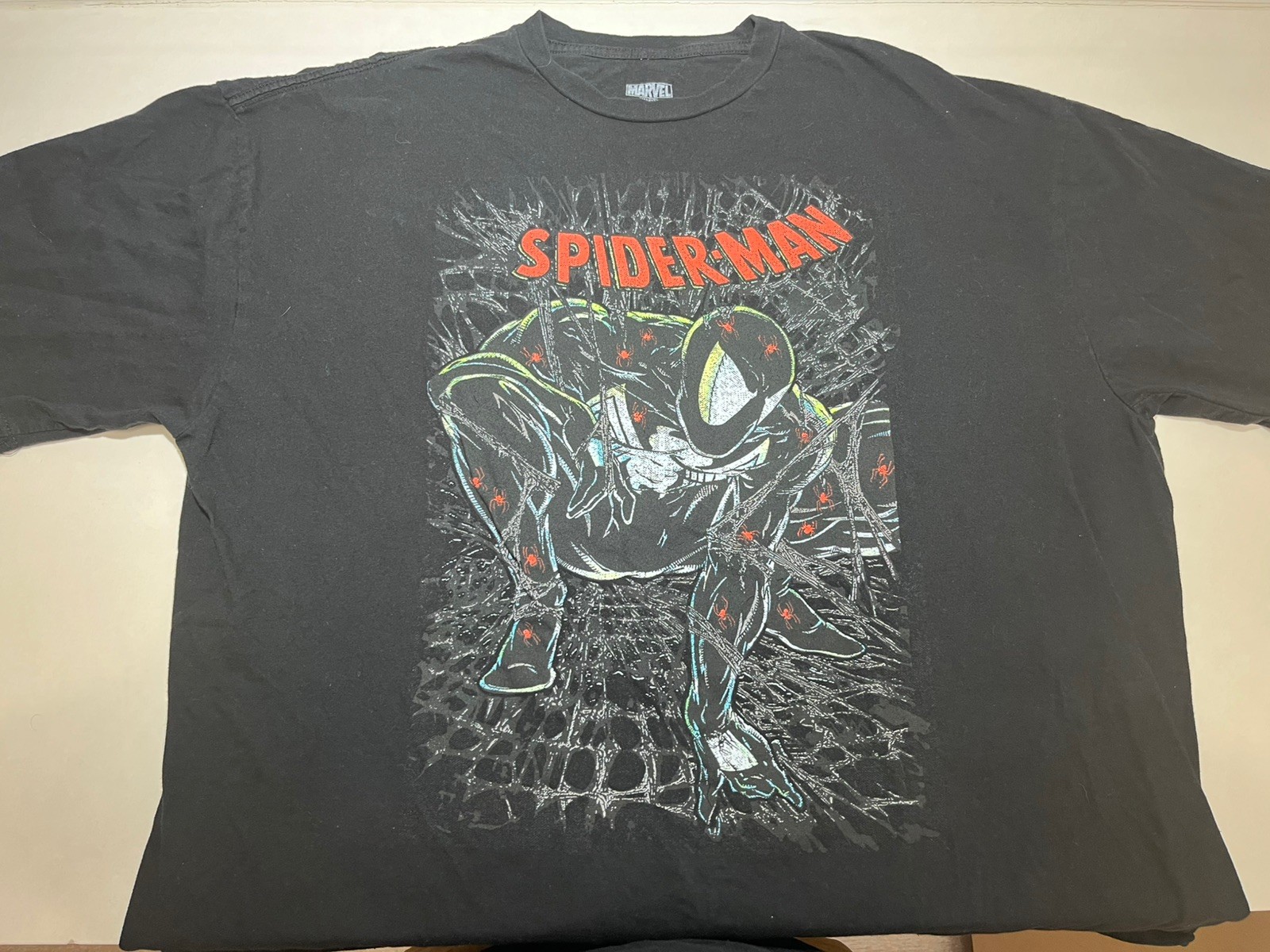 Marvel Spider-Man Graphic T-shirt Men 2X Black Short Sleeve