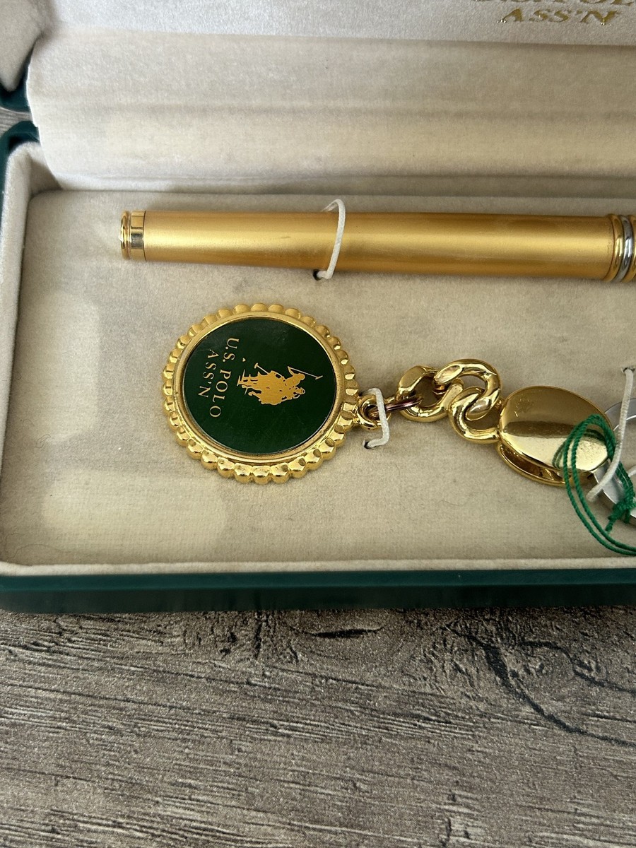 U.S. Polo Assn. Gift Set – Gold Pen & Logo Keychain – NOS