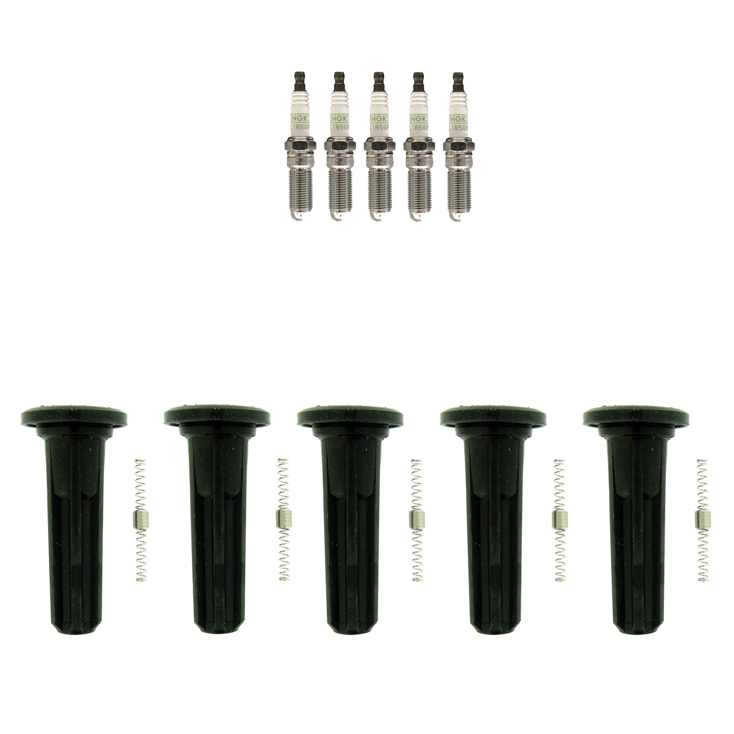 NGK 5 G-Power Platinum Spark Plugs  NGK Coil Boots Kit for Canyon Colorado L5