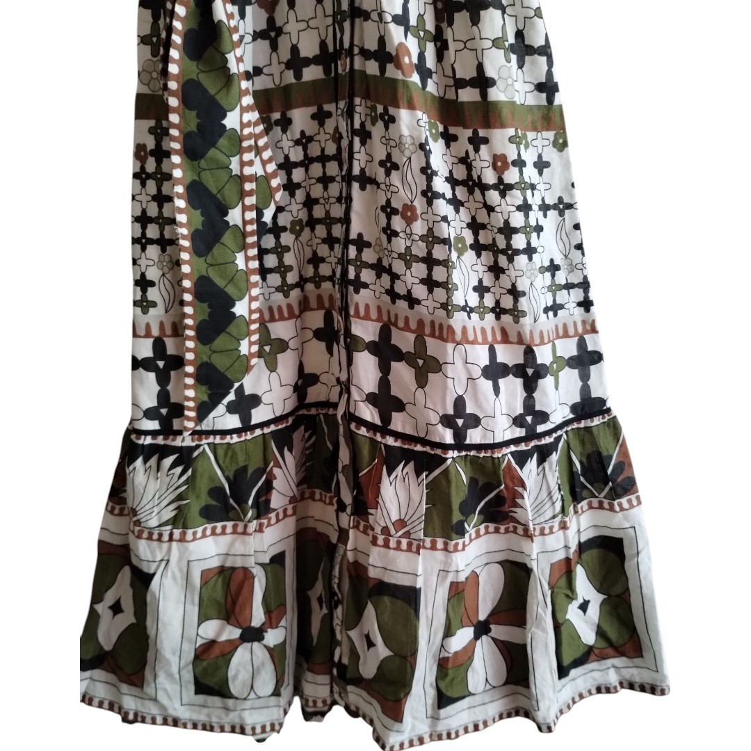 Cleobella Zariah Long Sleeve Maxi Dress Art Deco Print Belted Women's XS image 9