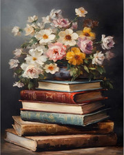 Book Paint by Numbers for Adults - Paint by Number Flowers on Canvas without Fra