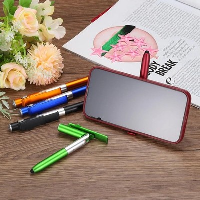 4 in 1 Multifunktionskugelschreiber mit LED Licht Klappbar Handyhalter Nacht Lesen W