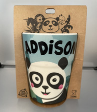 New - Kids - Blue Panda Crew Bamboo Cup "Addison" w/Panda Bear