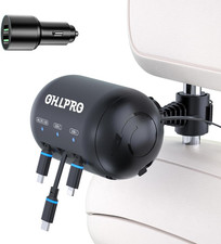 3-In-1 Retractable Backseat Car Charging Station, 36W Fast Car Charger for All P