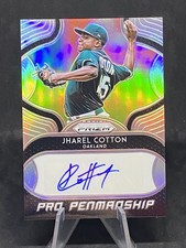 Jharel Cotton 2019 Panini Prizm Pro Penmanship Silver Auto Card PP-JC Athletics