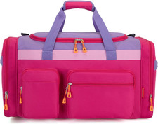 Large Kids Duffle Bag for Travel, Overnight, or Weekender, 22" inch Rose Purple