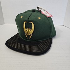 Marvel Loki Green Snapback Hat One Size Adjus...