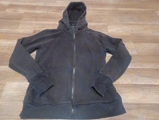 Athleta Full Zip Performance Black Hoodie Sweatshirt Thumbholes Women's Large