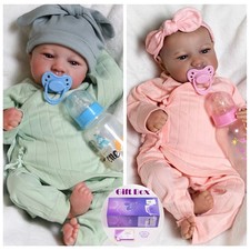Realistic Reborn Dolls Twins Baby Girl Boy Handmade Lifelike Newborn Doll Gifts