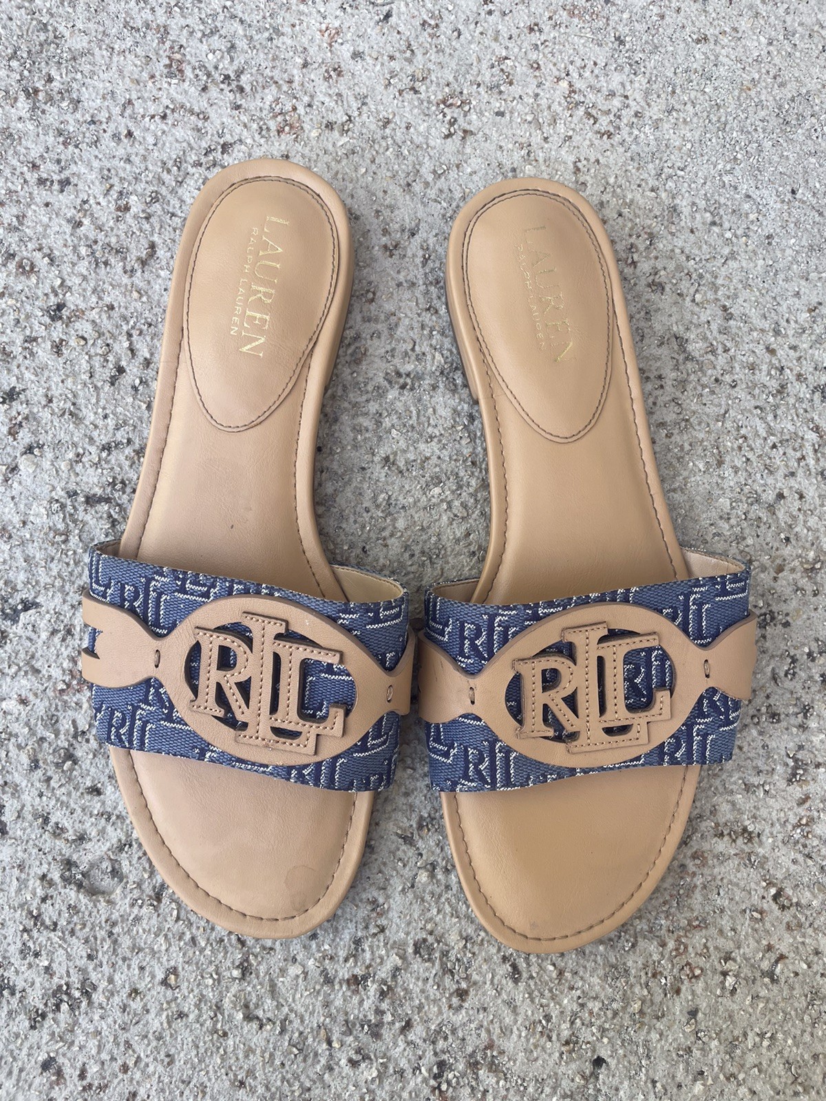 Ralph Lauren Women's Alegra Leather Slide Sandals