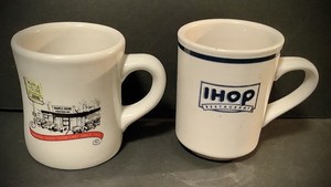 Restaurant ware , 2 Mugs, Waffle House AND International House Of Pancakes
