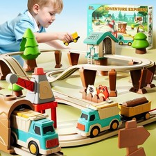 117Pcs Wooden Train Tracks Lot Railway Pieces Set Play for Thomas the Train Brio