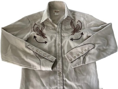 Vintage H Bar C Ranchwear Eldorado Pearl Snap Double Eagle Western Shirt Size 15
