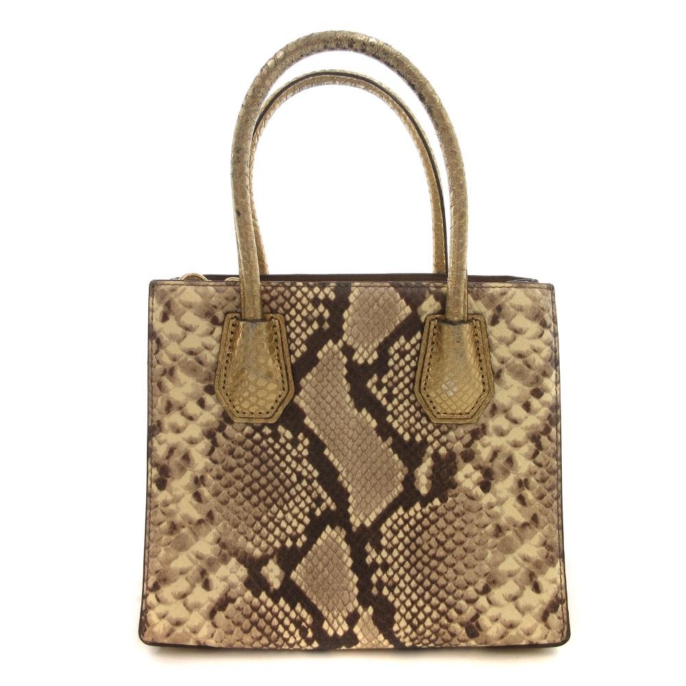 Michael Kors Handbag Python Embossed Leather Beig… - image 2