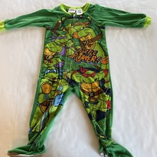 Teenage Mutant Ninja Turtles toddler 3T One Pc sleeper Nickelodeon Full Zip PJ