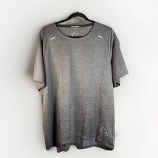 Nike Men's Running Division Rise 365 Short Sleeve Dri-Fit T-Shirt Grey Men Sz XL